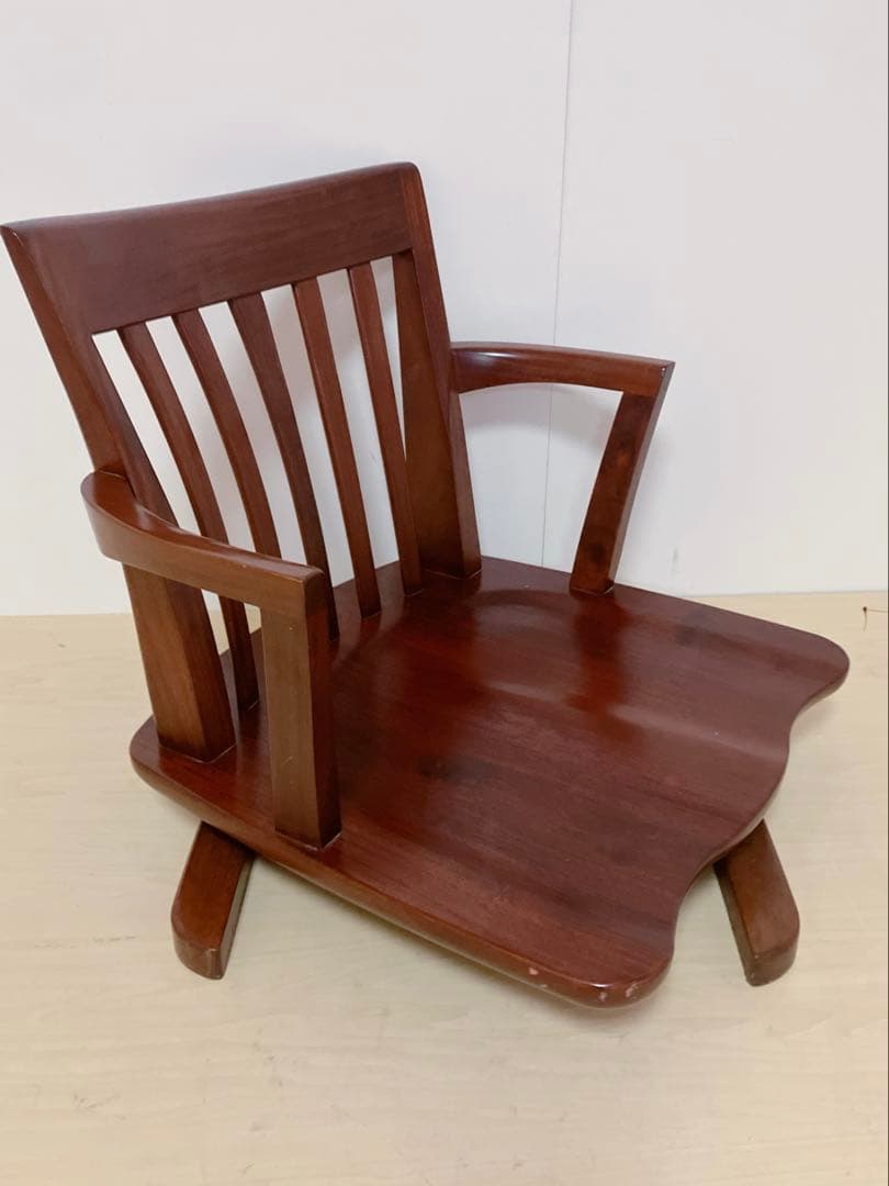 大塚家具　回転座椅子　木製　ローチェア　希少　レトロ　座椅子　回転椅子