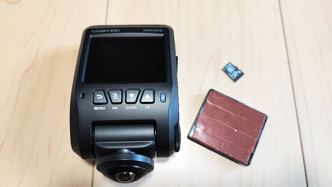 コムテック 全天周ドラレコ HDR360GW 動作品