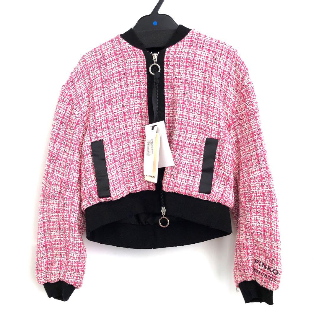 PINKO × ハローキティ コラボ ツイードジャケット ダメージ加工 40