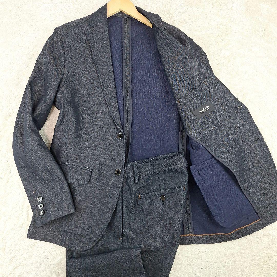 美品✨コムサイズム　トラベルスーツ　デニムライク　ストレッチ　L