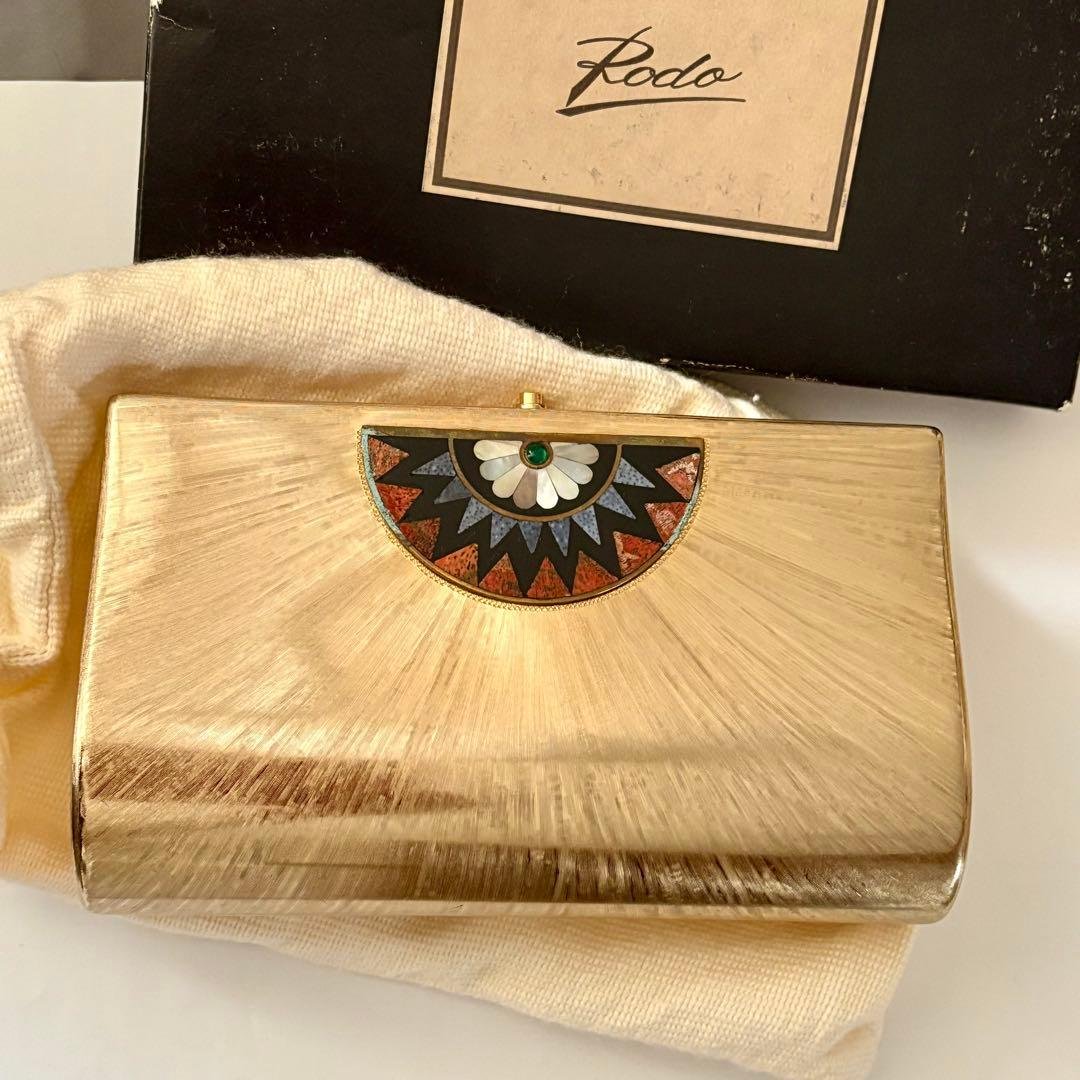 Rodo ゴールド クラッチバッグ